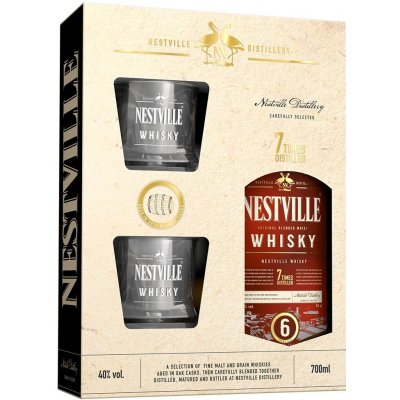 Nestville Whisky Blended 6y 40% 0,7 l (dárkové balení 2 sklenice) – Hledejceny.cz