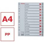 Rejstříky , Jan-Dec, šedý, plastový, A4, ESSELTE – Hledejceny.cz