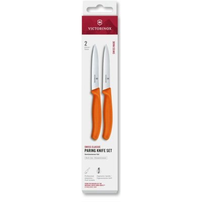 VICTORINOX Swiss Classic paring knife set 2 ks 10cm straight/wavy orange box – Zboží Dáma