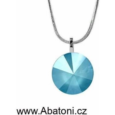 Swarovski Elements Stříbrný náhrdelník (přívěsek + řetízek) modrý kulatý 34112.3 Summer Blue – Hledejceny.cz