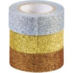 D.A. samolepící třpitivé pásky bronzová zlatá a stříbrná sada – Zboží Dáma