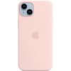 Pouzdro a kryt na mobilní telefon Apple Apple iPhone 14+ Silicone Case with MS - Chalk Pink MW523ZM/A