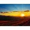 Tapety WEBLUX Samolepka fólie Beautiful sun set with sweet clouds between mountains - 569569643 270 x 200 cm