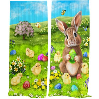 IMPAR Závěsy Králíček a kuřátka (Rozměr : 140x250, Materiál: Interlock) – Hledejceny.cz