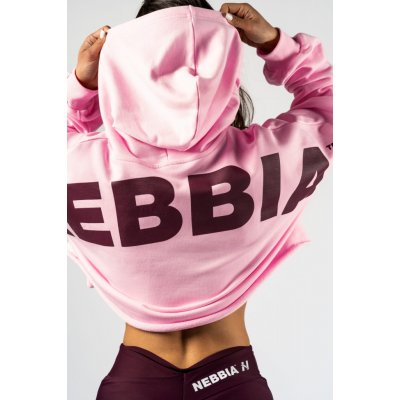 Nebbia oversized mikina s kapucí OWN YOUR POWER 433 růžová – Zboží Dáma