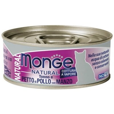 Monge Cat Natural tuňák kuře a hovězí 80 g – Sleviste.cz
