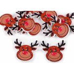 Dřevěný dekorační knoflík vánoční Varianta: 3 hnědá sob, Balení: 10 ks – Sleviste.cz