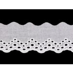 Bavlněná madeira - štykování šíře 50 mm, střední, bílá – Zboží Dáma