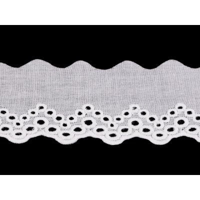 Bavlněná madeira - štykování šíře 50 mm, střední, bílá – Zboží Dáma