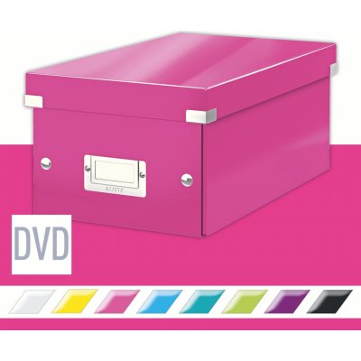 LEITZ WOW Click & Store DVD 20.6 x 14.7 x 35,2 cm, růžová – Hledejceny.cz