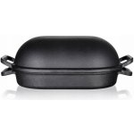 Banquet Pekáč litinový EXCELLENT 39x26x14 cm 3 + 4 l oválný s víkem černý – Zboží Dáma