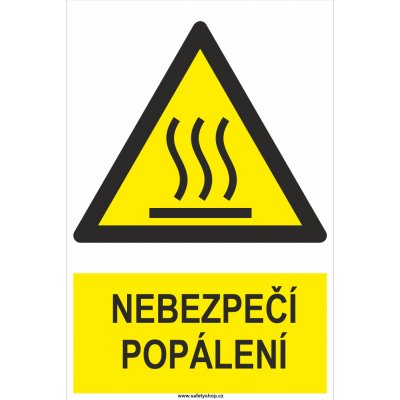 Nebezpečí popálení ISO 7010 samolepící vinylová fólie 150x100 mm – Zboží Dáma