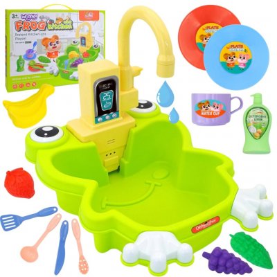 Doris Dětský dřez s tekoucí vodou na baterie a příslušenstvím zelený – Hledejceny.cz