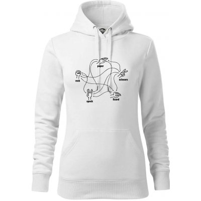Kámen nůžky papír Spock mikina dámská Cape s kapucí Bílá – Hledejceny.cz
