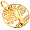 Přívěsky Šperky Eshop Přívěsek ze žlutého zlata 585 kruh s vyřezávaným stromem života S1GG18.36