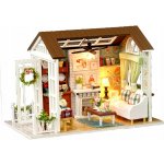 FunPlay 6995 DIY Dřevěný domeček pro panenky s příslušenstvím obývací pokoj 15x20,6x11,8cm – Zboží Dáma