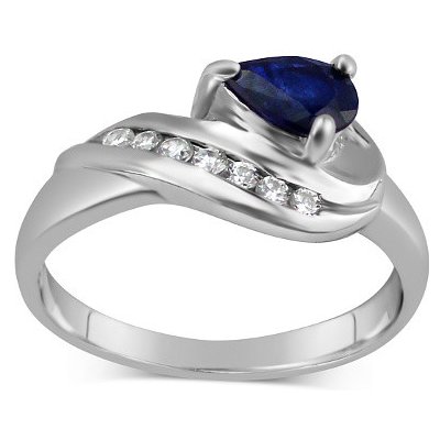 SILVEGO Stříbrný prsten VALERIA se Safírem FNJR0105-SA – Zboží Mobilmania