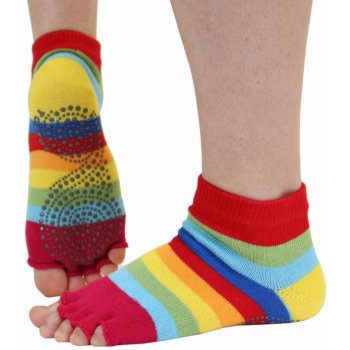 ToeToe JOGA NO FINGER trainer bezprstové ponožky protiskluzové rainbow duha