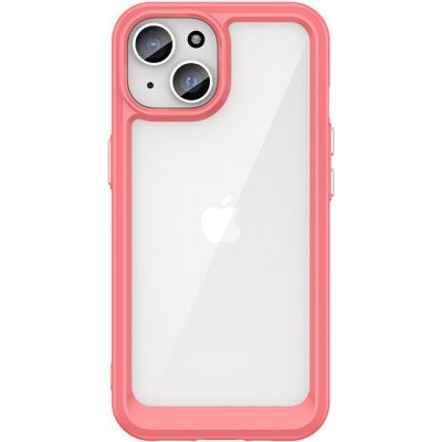 Pouzdro Outer Space case / Apple iPhone 15 Plus clear / red