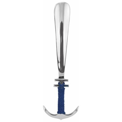 SEA Club Nazouvák - lžíce na boty Kotva, poniklovaná mosaz s modrým provazem, 25,5 cm 1519N – Zboží Mobilmania