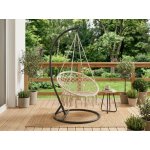 Textilomanie Béžové závěsné křeslo KOLUMBIA s černým stojanem – Sleviste.cz