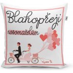 Sablio Polštář Blahopřeji novomanželům 40x40 – Zboží Dáma