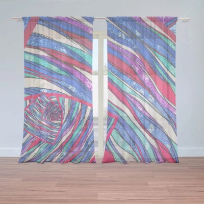 Záclony Pruhovaný motiv 2: 2 ks - 150x250 cm - Sablio – Hledejceny.cz