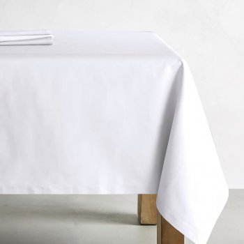 Prem bavlna hotelový ubrus Marvin se saténovou vazbou hladká jednobarevná bílá 120x160cm (obdélník)