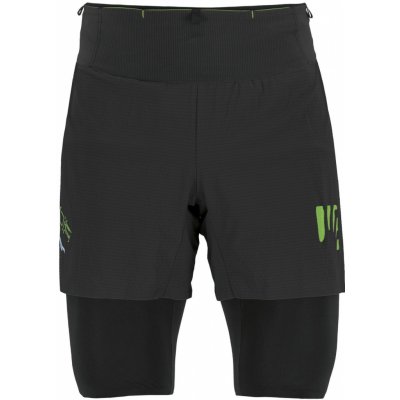 Karpos běžecké krátké kalhoty s vnitřními boxerkami Cengia pánské černé/zelené – Zboží Mobilmania