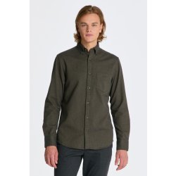 Gant košile reg Herringbone flannel shirt zelená