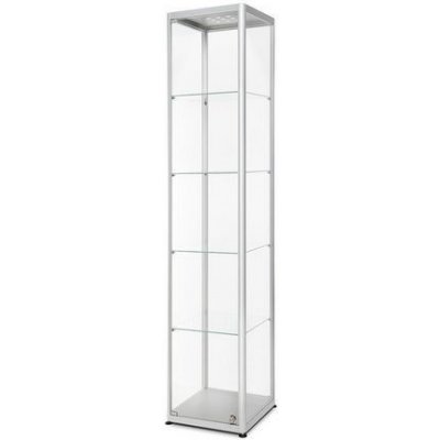 Showdown Displays Skleněná produktová vitrína Dekor s osvětlením 40 x 40 x 200 cm – Hledejceny.cz