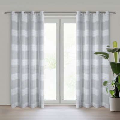 EUROFIRANY ZÁVĚS NA KROUŽCÍCH AGATA 140X250 CM STŘÍBRNÁ – Hledejceny.cz