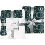 FARO Fleece deka s beránkem ornamenty černá – Zboží Dáma