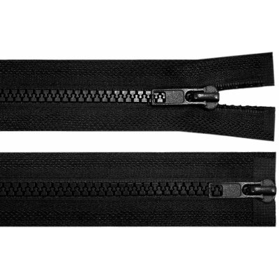 Prima-obchod Zip kostěný No 5 dělitelný 2 jezdce / dvoucestný 70 cm bundový, barva 322 černá – Zboží Mobilmania