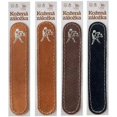 Kožená záložka do knihy Váhy - kůže černá semiš, zlatá ražba – Hledejceny.cz
