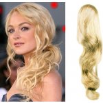 Clip in příčesek culík / cop 100% japonský kanekalon 60cm vlnitý nejsvětlejší blond – Zboží Dáma