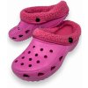 Dětské žabky a pantofle Fashion Dívčí zateplené kroksy růžové