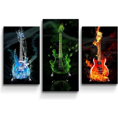 Sablio Obraz - 3-dílný Kytary - 75x50 cm – Hledejceny.cz