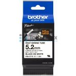Brother HSe-211E, ø5,2 mm, 0,8-3,1 mm, smršťující bužírka bílá / černý tisk originální – Zboží Živě