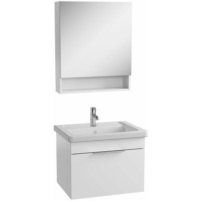 Vitra Koupelnová skříňka s umyvadlem a zrcadlem VitrA Mia 64x49x45 cm bílá lesk MIASET6049BG