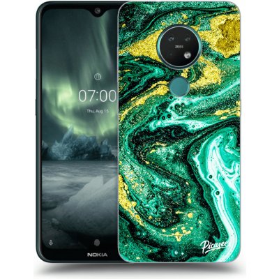 Pouzdro Picasee silikonové Nokia 7.2 - Green Gold čiré