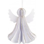 Papírový skládací anděl k zavěšení 7 cm Varianta: 1 bílá zlatá, Balení: 1 ks – Hledejceny.cz
