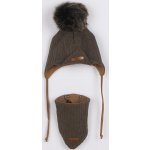 podzimní čepička s šátkem na krk Special One hnědá hnědá – Sleviste.cz