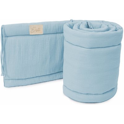 ESITO Luxusní mantinel mušelín do postýlky modrá modrá – Hledejceny.cz