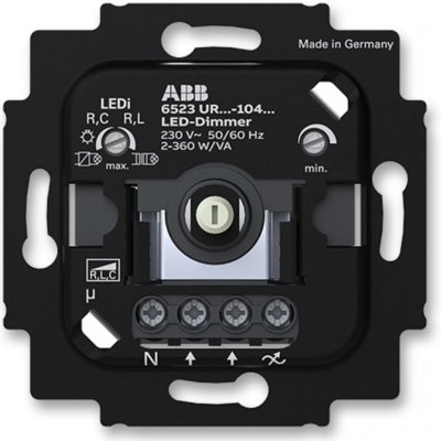 ABB Přístroj stmívače LED, pro otočné ovládání a tlač. spínání, 6523 UR-104-500 – Sleviste.cz