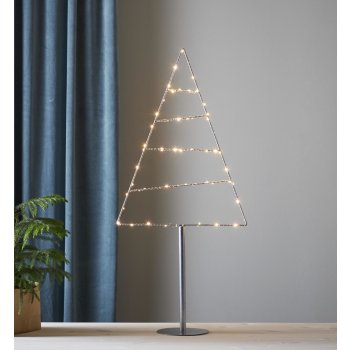 STAR TRADING Dekorativní LED stromek Triangle Tree 90 cm stříbrná barva plast