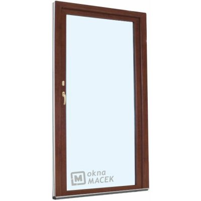 Kömmerling balkonové dveře 70 AD OS pravé ořech/ořech 90 x 210 cm oboustranná klika + FAB + hliníkový práh – Hledejceny.cz