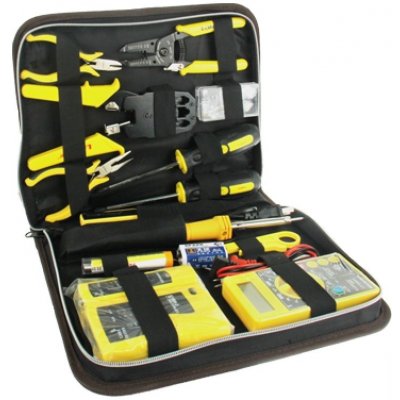 W-star Sada nářadí pro síťaře WS5013, 15 ks, tester RJ45 voltmetr pájka kleště RJ45 RJ12 – Zboží Dáma