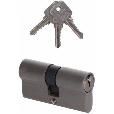 EURO 30/30mm, nikl Satina, 3 klíče, šroub M5x65mm – Sleviste.cz