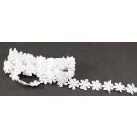 Vzdušná krajka kytička - bílá - šířka 1,3 cm – Zboží Mobilmania